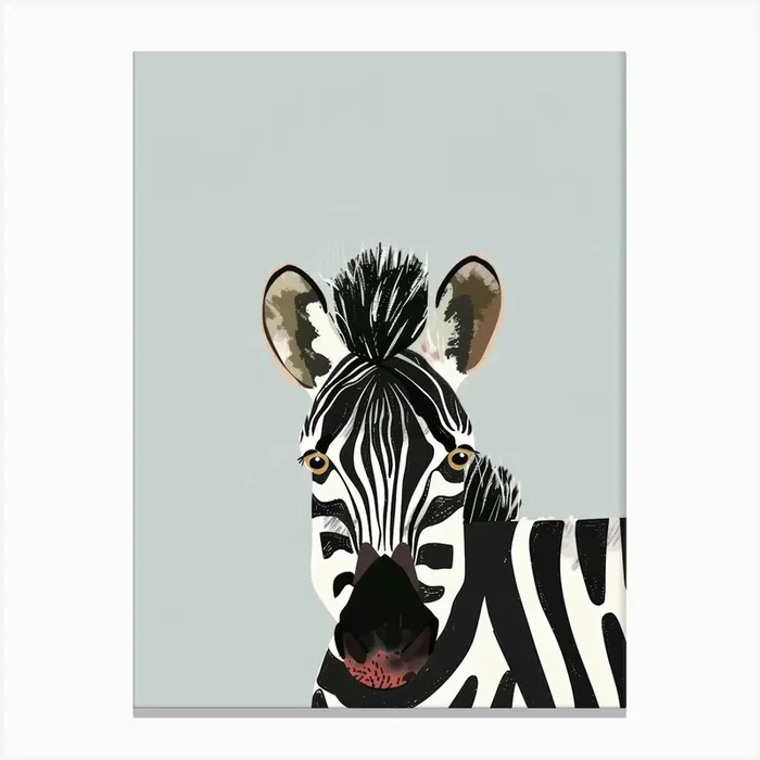 Zebra Canvas Print 1 Canvas Print by Moving Clouds Art