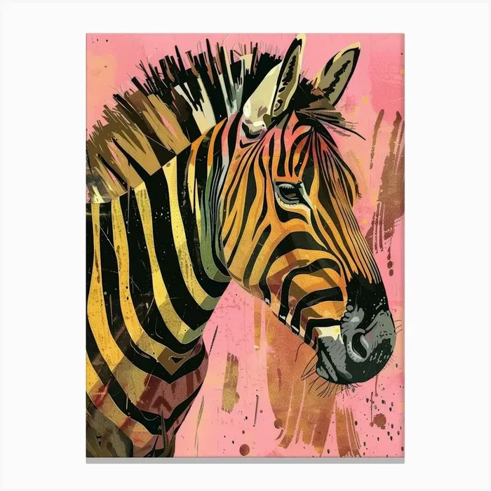 Zebra Canvas Print 3 Canvas Print by Moving Clouds Art