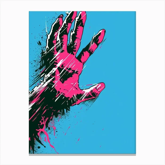 Zombie Hand Canvas Print by Moving Clouds Art